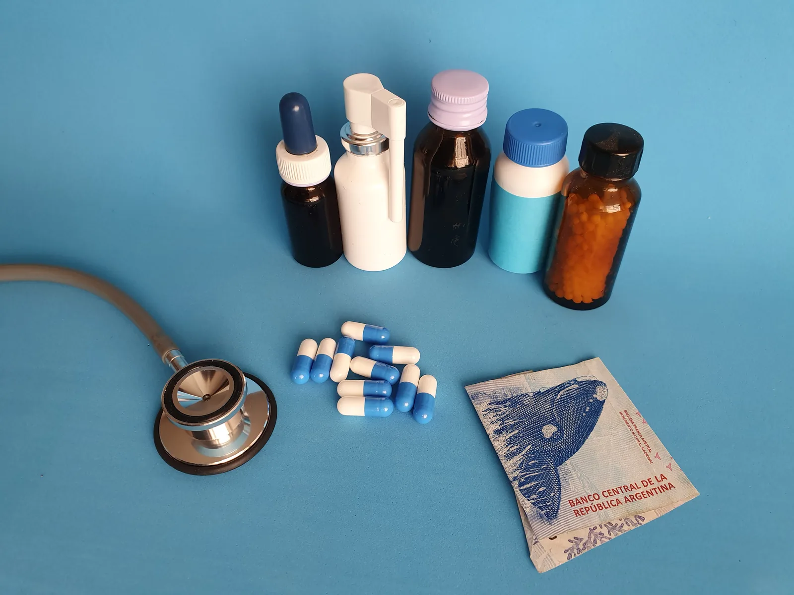 Productos médicos y estetoscopio